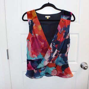 Floral Sleeveless V-Neck Top